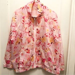 Nanette Lepore Floral Windbreaker Full Zip Jacket Size 2X
